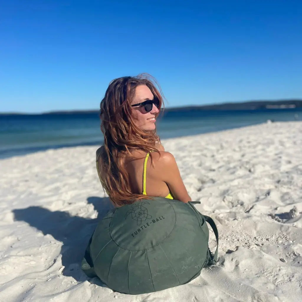 Turtle Ball Portable Beach Chair Bean Bag Carry Bag Tote Beach Pillow Recliner Lounger